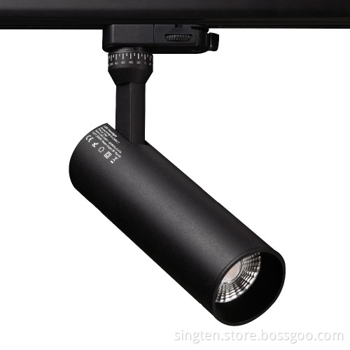 Super slim 12W COB 2 / 3 / 4 wires commercial black colour lighting fixture high quality led track light